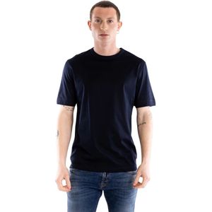 Paolo Pecora, Heren, Tops, Blauw, Maat: M Katoen,