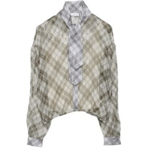 Fabiana Filippi, Dames, Blouses & Shirts, Grijs, Maat: S Chiffon,