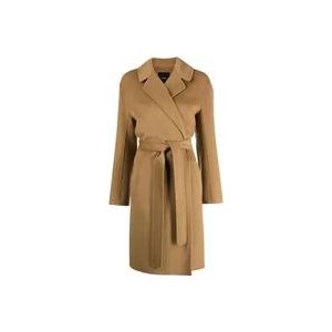 Pinko Belted Coats , Brown , Dames , Maat: XS