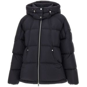Moose Knuckles, Dames, Jassen, Zwart, Maat: S Nylon,