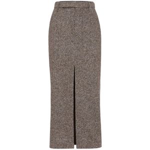 Brunello Cucinelli, Dames, Rokken, Bruin, Maat: M