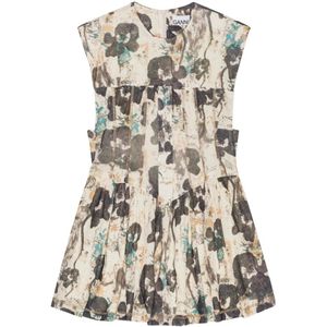 Ganni, Dames, Jurken, Beige, Maat: M Poliester,