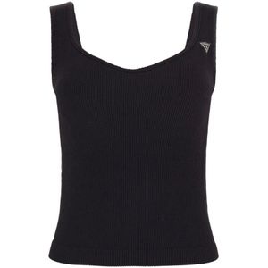 Guess, Dames, Tops, Zwart, Maat: M/L Polyamide,