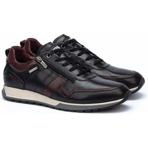 Pikolinos - Zwarte Leren Sneakers - Rits - Heren