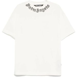 Palm Angels, Heren, Tops, Wit, Maat: 2XL Katoen,
