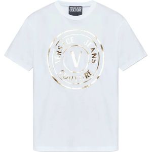 Versace Jeans Couture, Heren, Tops, Wit, Maat: XS