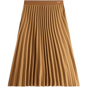 Tommy Hilfiger - Fluid Geplooide Rok - Bruin - Polyester