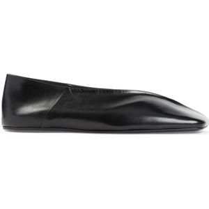 Jil Sander - Ballerina's - Zwart - Kalfsleer - Vierkante Neus