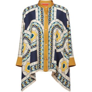 La DoubleJ, Dames, Blouses & Shirts, Blauw, Maat: L Zijde,