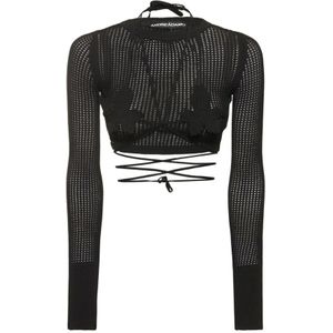 Andrea Adamo, Dames, Tops, Zwart, Maat: S Viscose,