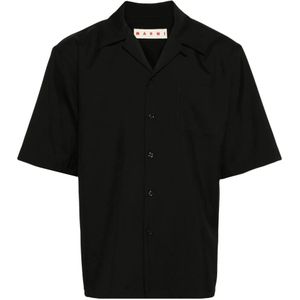 Marni, Heren, Overhemden, Zwart, Maat: XL Wol,