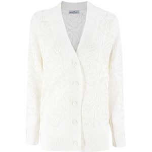 Ermanno Scervino, Dames, Truien, Wit, Maat: S Katoen,