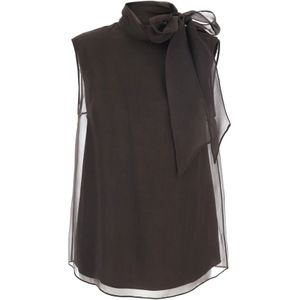 Brunello Cucinelli, Dames, Tops, Bruin, Maat: M Zijde,