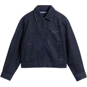 Jacquemus, Heren, Jassen, Blauw, Maat: L Katoen,