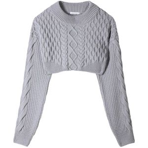 Patrizia Pepe, Dames, Truien, Grijs, Maat: M Wol,