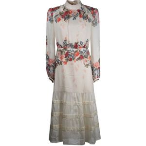 Saloni, Dames, Jurken, Wit, Maat: S Zijde,