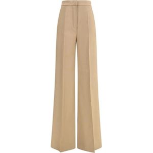 Max Mara, Dames, Broeken, Beige, Maat: S Wol,