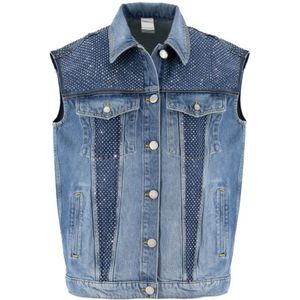 Pinko, Dames, Jassen, Blauw, Maat: 2XS Denim,