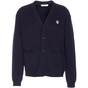 Maison Kitsuné, Dames, Truien, Blauw, Maat: XL Wol,