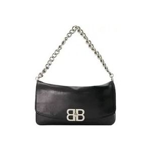 Balenciaga Zwarte leren handtas met verstelbare riem , Black , Dames , Maat: ONE Size