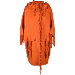 Ermanno Scervino, Dames, Jurken, Oranje, Maat: S Wol,