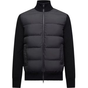 Moncler, Heren, Jassen, Zwart, Maat: M Wol,