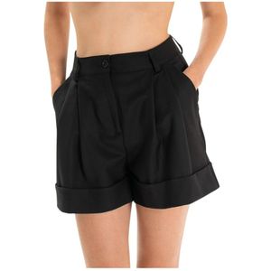 P.a.r.o.s.h., Dames, Korte broeken, Zwart, Maat: L Leer,