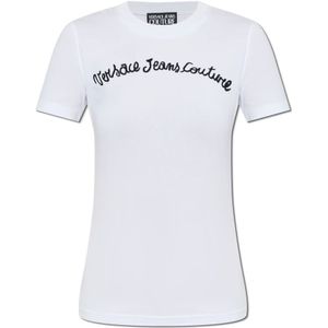 Versace Jeans Couture, Dames, Tops, Wit, Maat: XS Katoen,