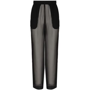 Saint Laurent, Dames, Broeken, Zwart, Maat: XS Zijde,