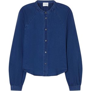 Closed, Dames, Blouses & Shirts, Blauw, Maat: XS Katoen,