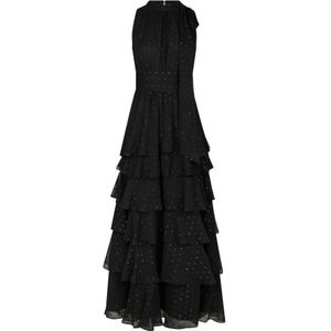 Neo Noir, Dames, Jurken, Zwart, Maat: L Chiffon,