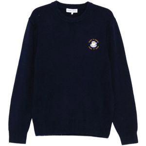 Maison Labiche, Heren, Truien, Blauw, Maat: L Wol,