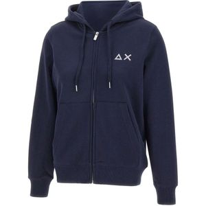 Sun68, Dames, Sweatshirts & Hoodies, Blauw, Maat: S Katoen,