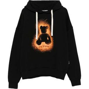 Palm Angels, Heren, Sweatshirts & Hoodies, Zwart, Maat: S Katoen,