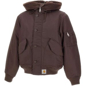 Carhartt Wip, Heren, Jassen, Paars, Maat: M Leer,