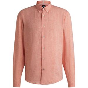 Hugo, Heren, Overhemden, Oranje, Maat: XL Katoen,