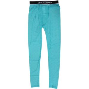 Dolce & Gabbana, Dames, Broeken, Blauw, Maat: S Nylon,