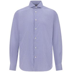 Boggi Milano - Ultimate Non-Iron - Overhemd - Blauw - Houndstooth