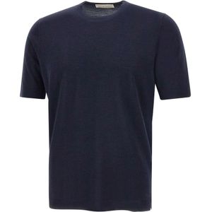 Filippo De Laurentiis, Heren, Tops, Blauw, Maat: XL Zijde,