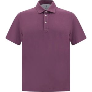 Brunello Cucinelli, Heren, Tops, Paars, Maat: L Katoen,
