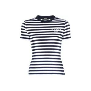 Versace Nautische Strepen Logo T-Shirt , Multicolor , Dames , Maat: S