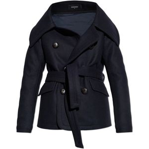 Dsquared2, Dames, Mantels, Blauw, Maat: 2XS Wol,