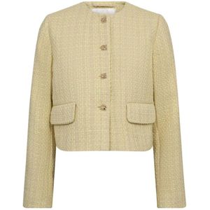 Co'Couture - Boucléjasje - Beige - Dames - Lange Mouwen - Ronde Hals