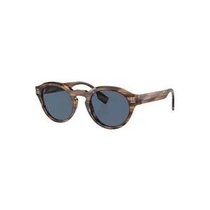 Burberry Stijlvolle bruine zonnebril met donkerblauwe lenzen , Brown , Heren , Maat: 50 MM