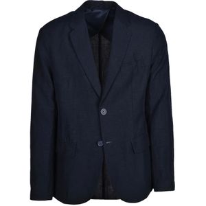 Armani Exchange, Heren, Jassen, Blauw, Maat: 3XS Linnen,