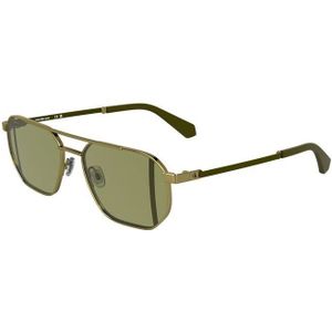 Calvin Klein - CKJ25202S - Zonnebril - Mat Goud - Effen Kaki Lens
