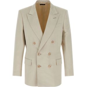 Tom Ford, Heren, Jassen, Beige, Maat: L Satijn,