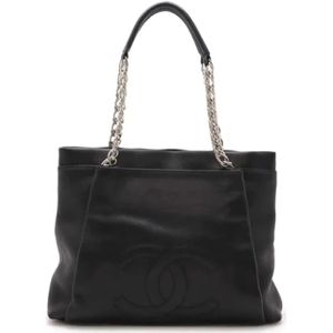 Chanel Vintage, Dames, Pre-owned, Zwart, Maat: ONE Size Leer,