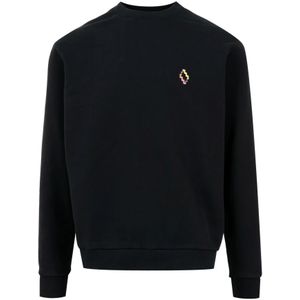 Marcelo Burlon, Heren, Sweatshirts & Hoodies, Zwart, Maat: M Katoen,