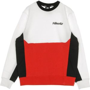 Nike Heren Crewneck Sweatshirt in Wit/Rood/Zwart , Multicolor , Heren , Maat: XL